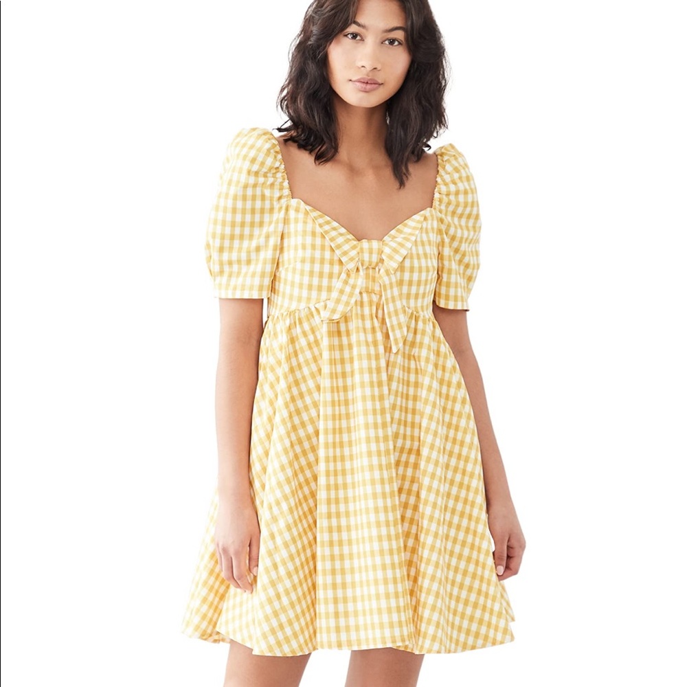 OPT Yellow Gingham Picnicker Dress